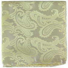 New Brand Q Men's micro fiber Pocket Square Hankie Only paisley Yellow prom