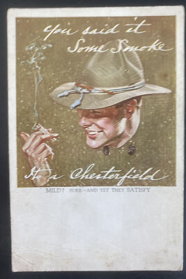 Mint USA Advertising Chesterfield Cigarette Postcard Mild Sure Yet They Satisfy
