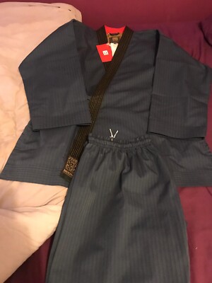 L dunkelblau-schwarzes Mooto Kampfsport Outfit, Gr. 170