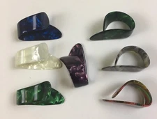 Uñas, Pajuelas, Para Guitar CELLULOID THUMB PICKS Multicolor 7 PICKS Large/XL