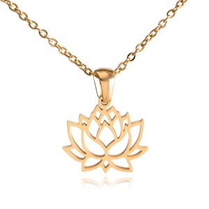 Authentic Lotus Flower Necklace Gold Plated