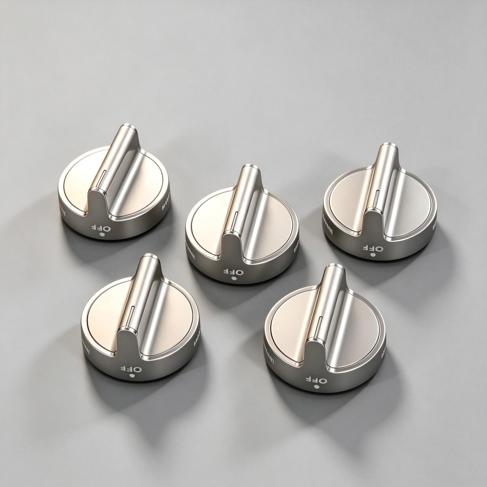 2026 Upgraded W10766544 Gas Stove Knobs, 5 Pack Replacement for Silver