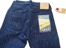 STUDIO D’ARTISAN Rain Kasuri Jeans D1885 Denim Cotton Blue W30 Inseam 33.4in