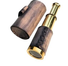 6" Handheld Brass Telescope with Leather Case Nautical Spyglass Telescope