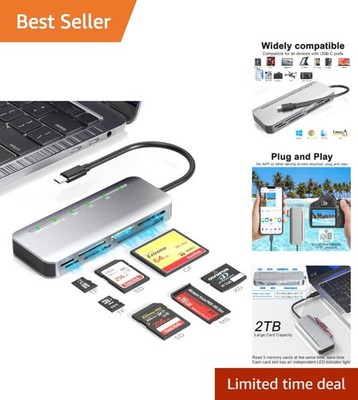 7-in-1 USB C Card Reader: High-Speed 5Gbps Multi-Format Adapter for Portable Use