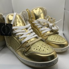 Pastry Glam Pop Tart Glitter High-Top Sneaker Dance Shoes Womens Size 9 Gold