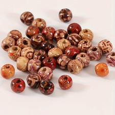 Natural Painted Big Hole Wood Beads for Jewelry Making Craft DIY Jewelry Making