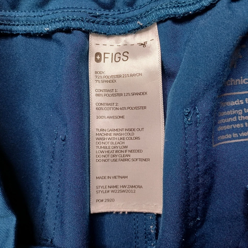 FIGS Scrubs Pants Womens Medium Blue Zamora Technical Collection Jogger - image 2 of 4