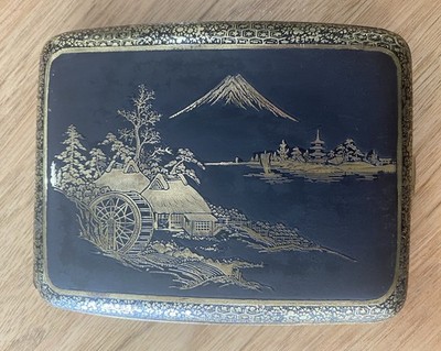 gold cigarette case ebay Antique  Holds 16 Cigarettes & King Size Tobacco Holder Box NAPIER STERLING SILVER & 14K