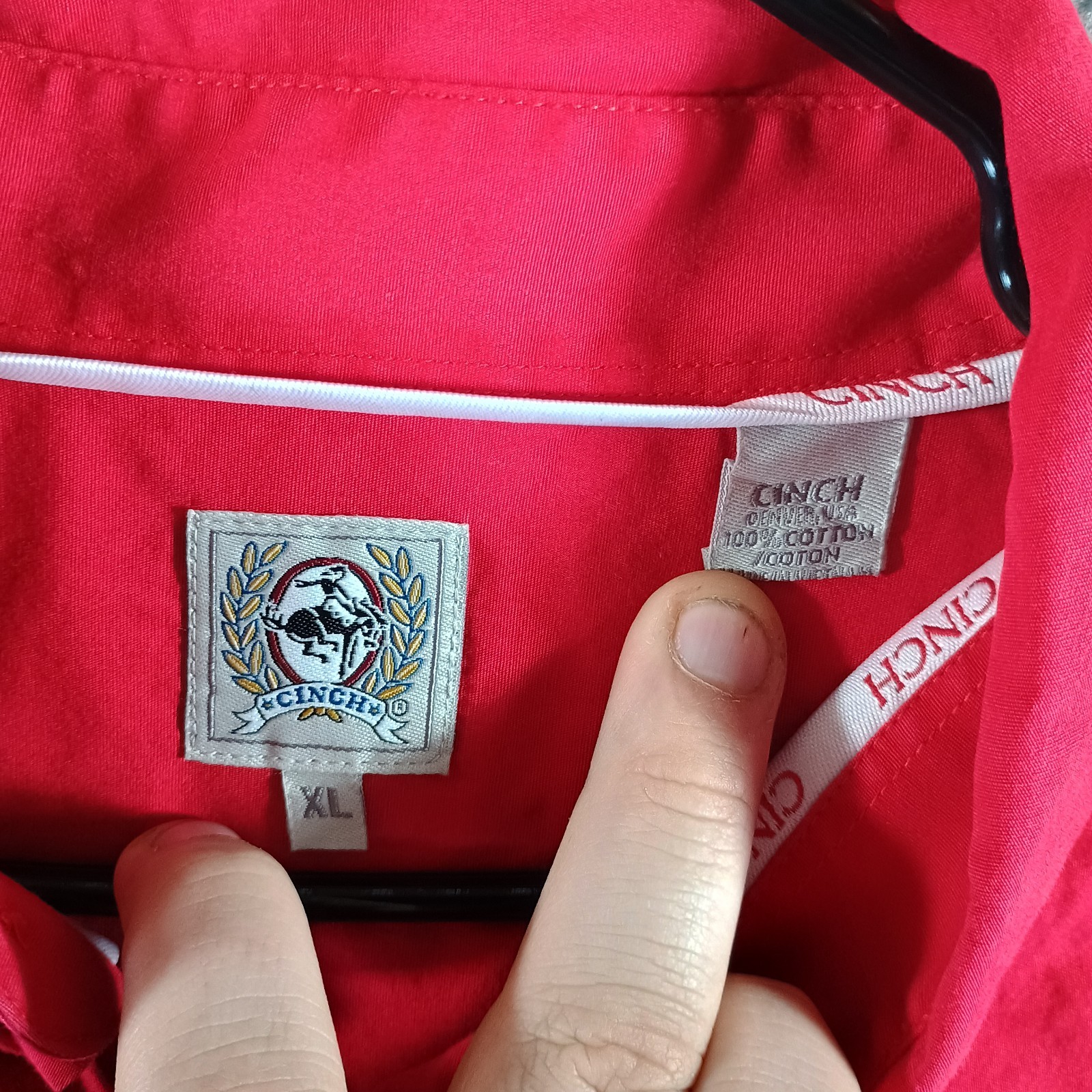 Cinch Solid Red Button-Down Western Long Sleeve S… - image 3