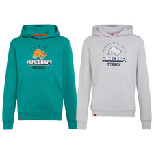 adidas Minecraft Terrex Hoodie Kids Green Grey Sizes 5-6Y to 14-15Y New