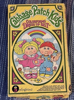 Vintage 1983 Cabbage Patch Kids Colorforms Color Forms Dress Up Paper Doll CPK