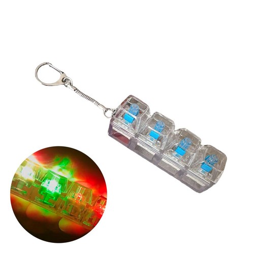 Crystal Keycap Key Bag PendantHeight Decompression Toy LuminousTransparent - Afbeelding 3 van 21
