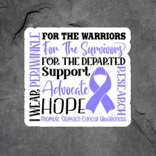 I Wear Periwinkle Stomach Cancer Awareness Sticker Vinyl Decal Support Hope