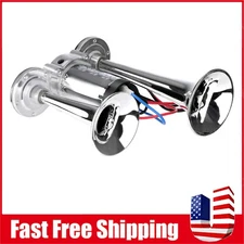 Train Electric Air Horn For Trucks RV Car Boat 12V Super Loud Dual Trumpet