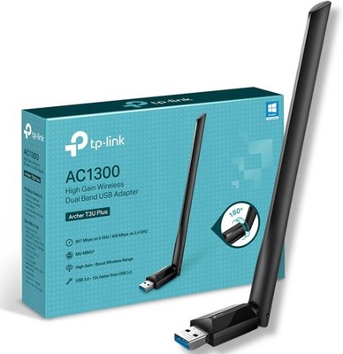 TP-Link Archer T3U Plus AC1300 USB WLAN Dongle Schwarz Dual Band High-Gain