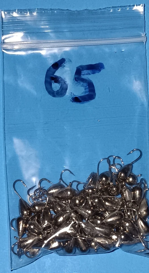 65 未上色 4 毫米钨冰夹泪滴泛鱼鲈鱼套装 — 第 2/4 张图片