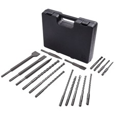 Heavy Duty 17pcs SDS Plus Rotary Hammer set Bit and Chisel Set new UK