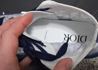 Dior Men s High-Top Athletic Sneakers Blue/White Logo Pattern Lace-Up New w/ Box