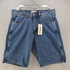 NWT Wrangler Mens Jean Shorts W31 Relaxed Fit Cowboy Mid Wash 10in Inseam