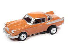 Auto World HO 1957 Studebaker Golden Hawk Orange Slot Car SC392