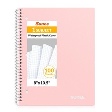 Spiral Notebook, 1-Subject, Graph Ruled Paper, 8" x 10-1/2", 100 Sheets per N...