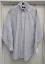 Stafford Oxford Button-Down Shirt Blue University Stripe Men's 17 34-35 OCBD
