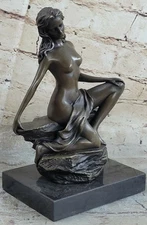 Fine Art Deco Bronze Sculpture Nude Girl Figurine Original Figure FREE SHIPPING
