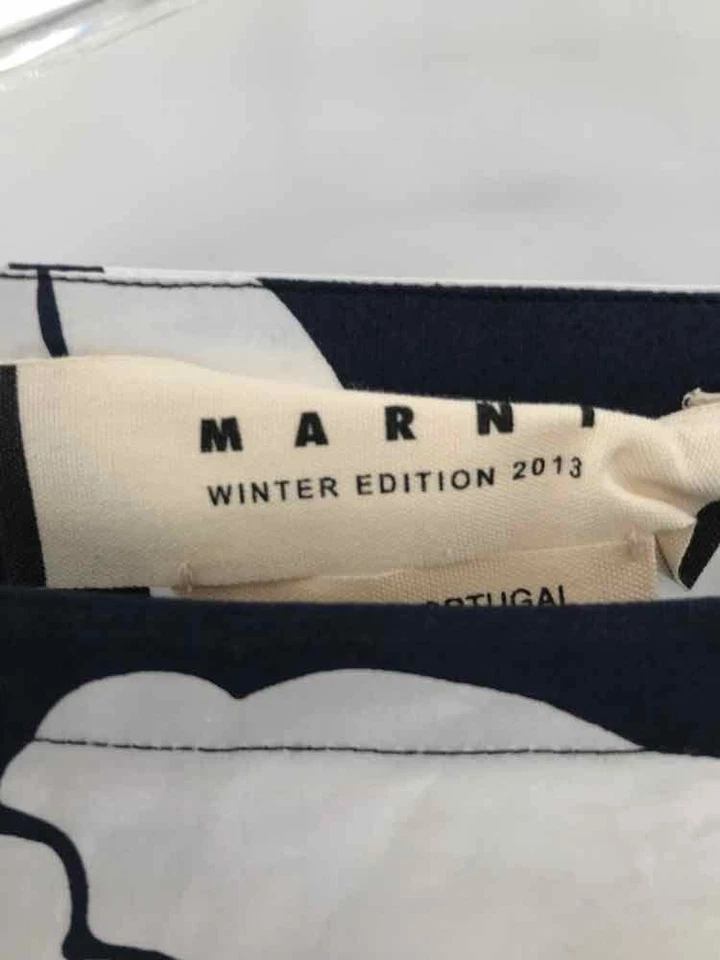 Pre-Owned Marni Navy Size 42 Floral Shift Midi Long Sleeve Dress - Image 3 of 3