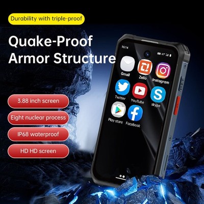 MINI 4G LTE Android Rugged Phone ZELLO Waterproof Outdoors Mobile Unlocked UNIWA