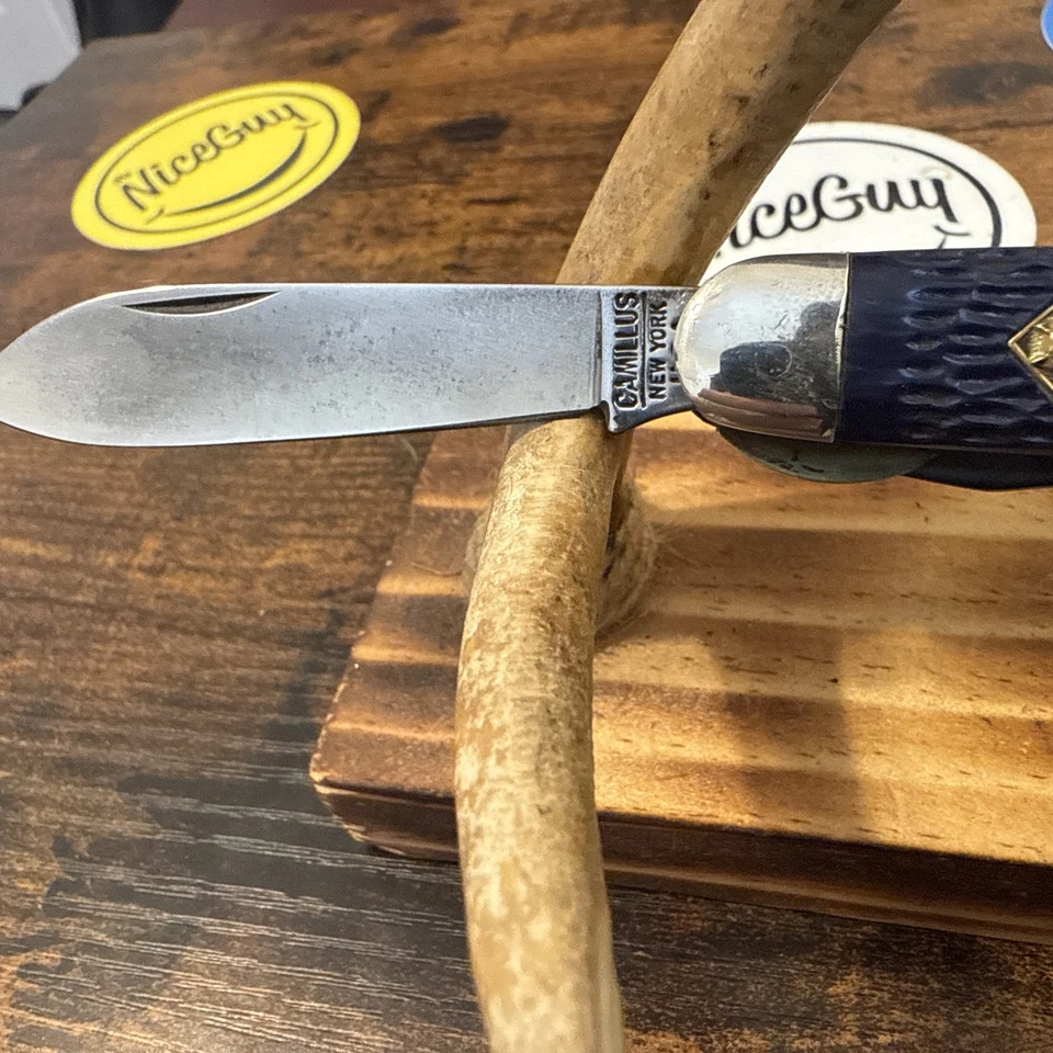 Camillus USA New York Cub Scouts Utility Knife Blue Handles pre 1989 vintage  - Image 3 of 4