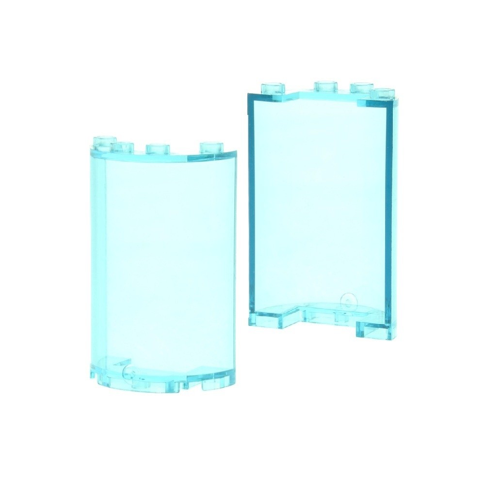 2X Lego Cylinder Half 2X4X5 Transparent Light Blue Cutout 35312 35313 85941