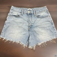 Forever 21 Premium Womens High Rise Light Wash Denim Cutoff Shorts Size 27