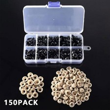 150Pcs 6mm-12mm Black Plastic Safety Eyes and 20mm Amigurumi CrafUS DIY M5W0
