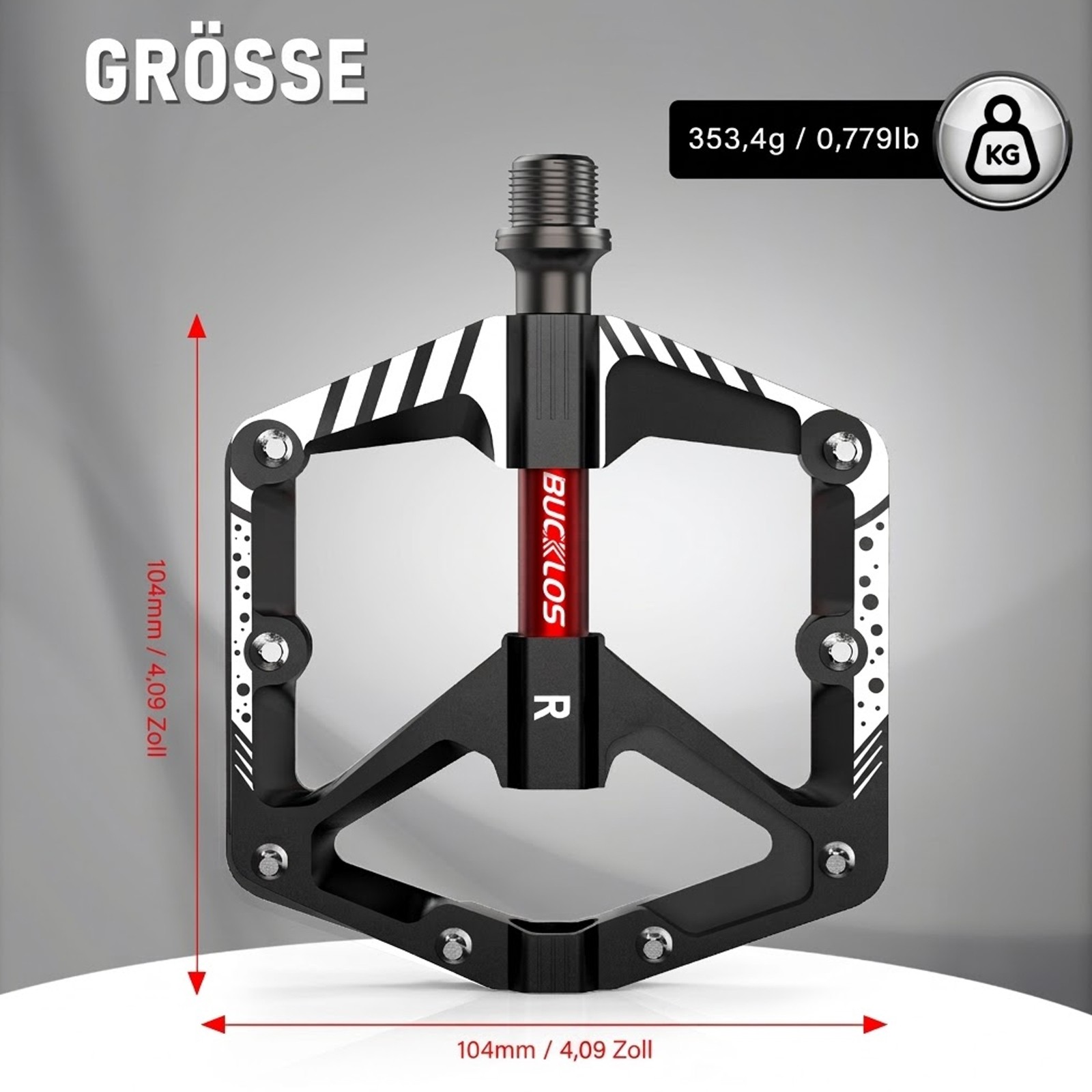 Pedali Mountain Bike 9/16'' Alluminio con Cuscinetti a Sfera Elementi Riflettenti IT foto 6