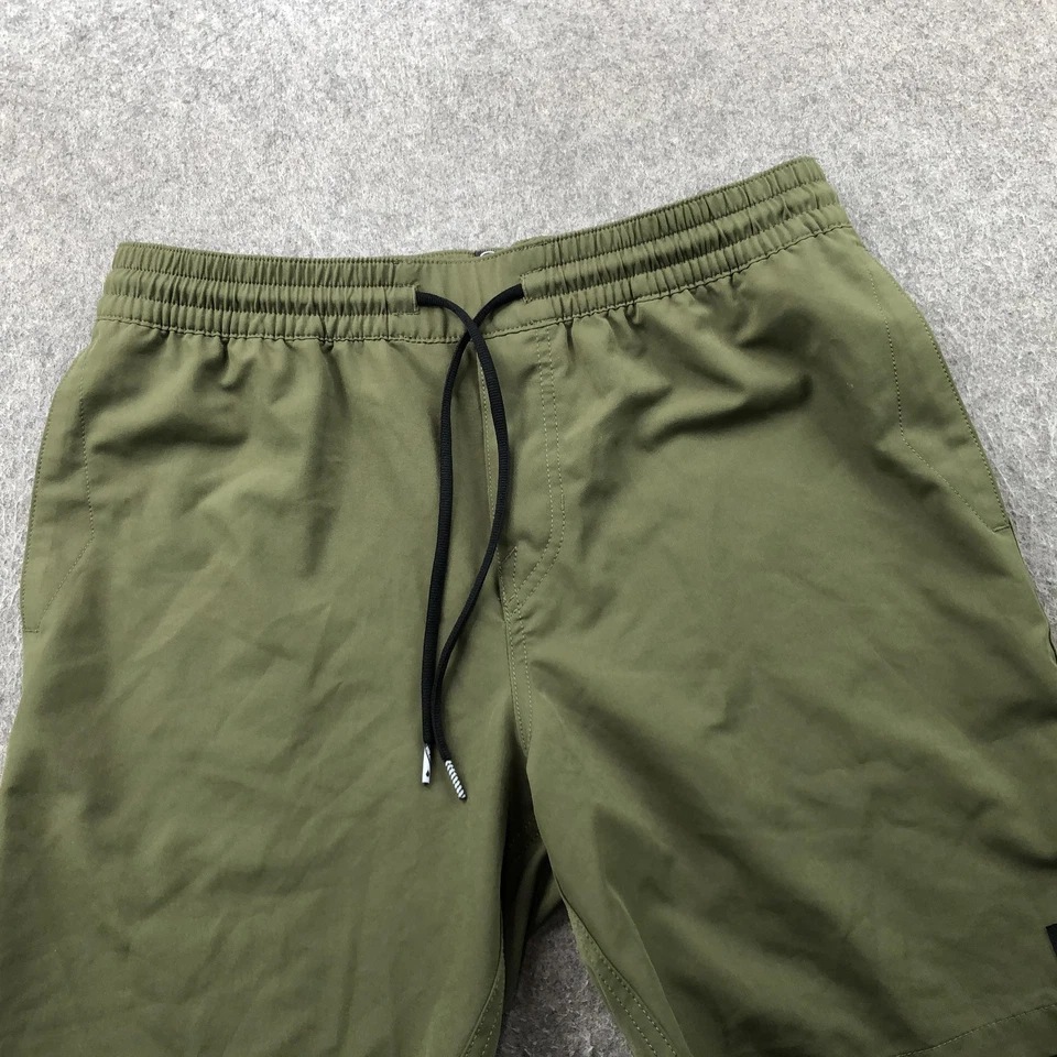 Volcom Shorts Mens Medium Olive Green Elastic Waist Drawstring Walkshorts Casual - Image 2 of 4