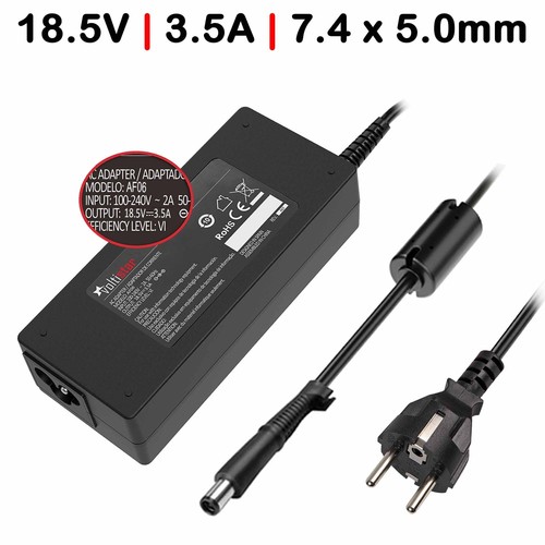 Alimentatore AC Per HP Compaq Presario CQ58, 18.5V 3.5A Con Connettore 7.4x5.0mm, Nero