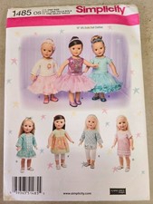 Sewing Pattern for 18" dolls Simplicity 1485 uncut