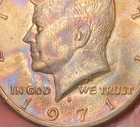 1971-D  Kennedy Half Dollar Beautiful Brilliant Gold/Rainbow Toned Coin  - # 46 — photo 5