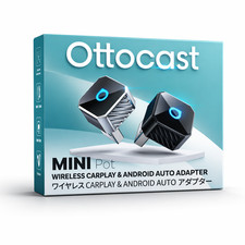 Ottocast Mini Pot Black Wireless CarPlay Android Auto Adapter Plug  Play