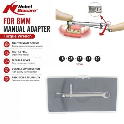 Implant Nobel Biocare Torque Wrench 15 70Ncm Manual Surgical Prosthetic Driver