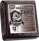 CARTMAN Finished Size 12x16 Feet Extra Thick 12 Mil Heavy Duty Poly Tarp