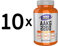 10 X Now Foods Aakg 2200 - 180 Vcaps (149,99 Eur/Kg)