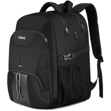 50L Extra Large Water Resistant Travel Laptop Backpack with USB Charging Port