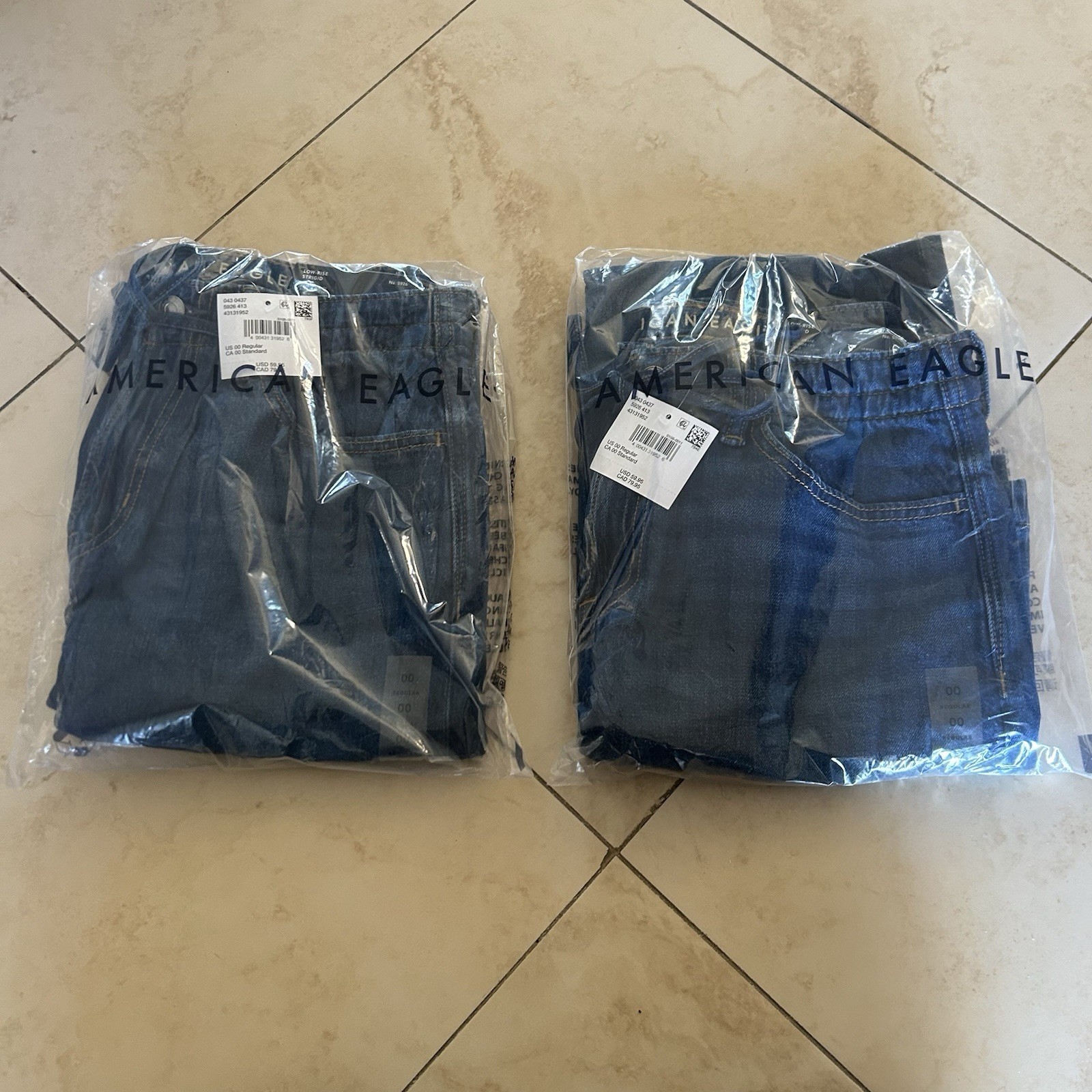 American Eagle Dreamy Drape Strigid Lot Of 2 Wide-Leg Jeans Women-Sz 00 Regular