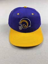 Vintage St. Louis Rams Hat Snapback Cap Blue Embroidered Logo NFL Football 90s