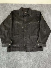 Rocawear OG Vintage Black Denim Jacket Men s Large Y2K Zip Up Logo