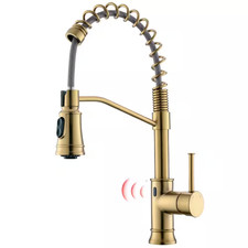 Single Handle Pull down Sprayer Kitchen Faucet with Touchless Sensor in Brushed