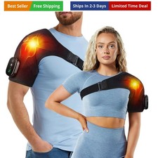 Heated Shoulder Wrap with Massage, Shoulder Heating Pad for Rotator Cuff Froz...