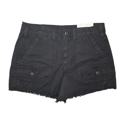 NWT AMERICAN EAGLE 90's Boyfriend Shorts Hi Rise Womens Sz 2 Black Cargo Cutoff